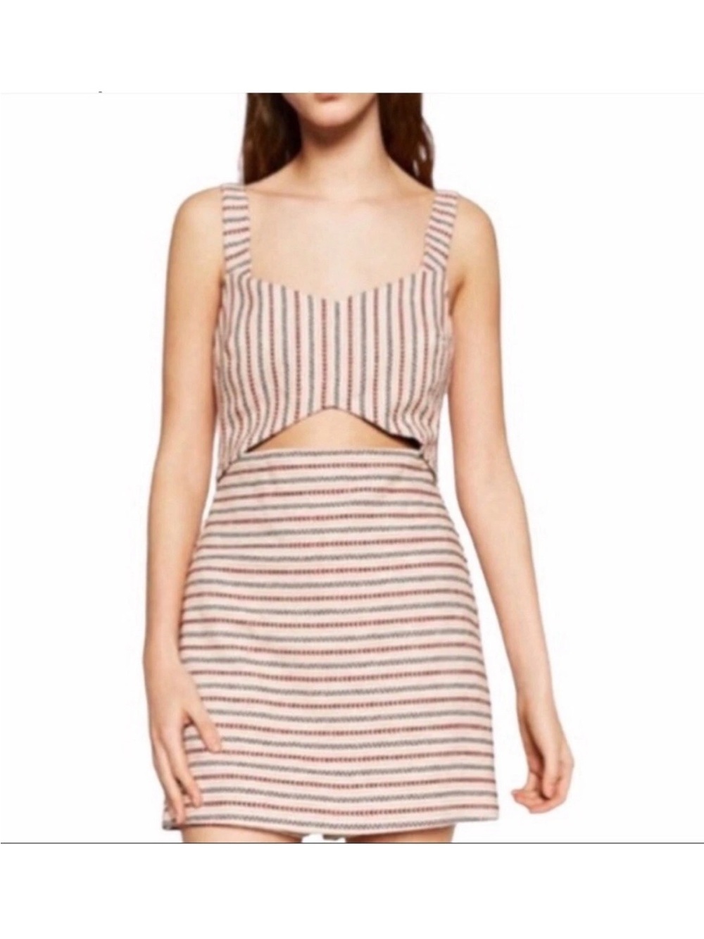 Zara Striped Cutout Mini Dress